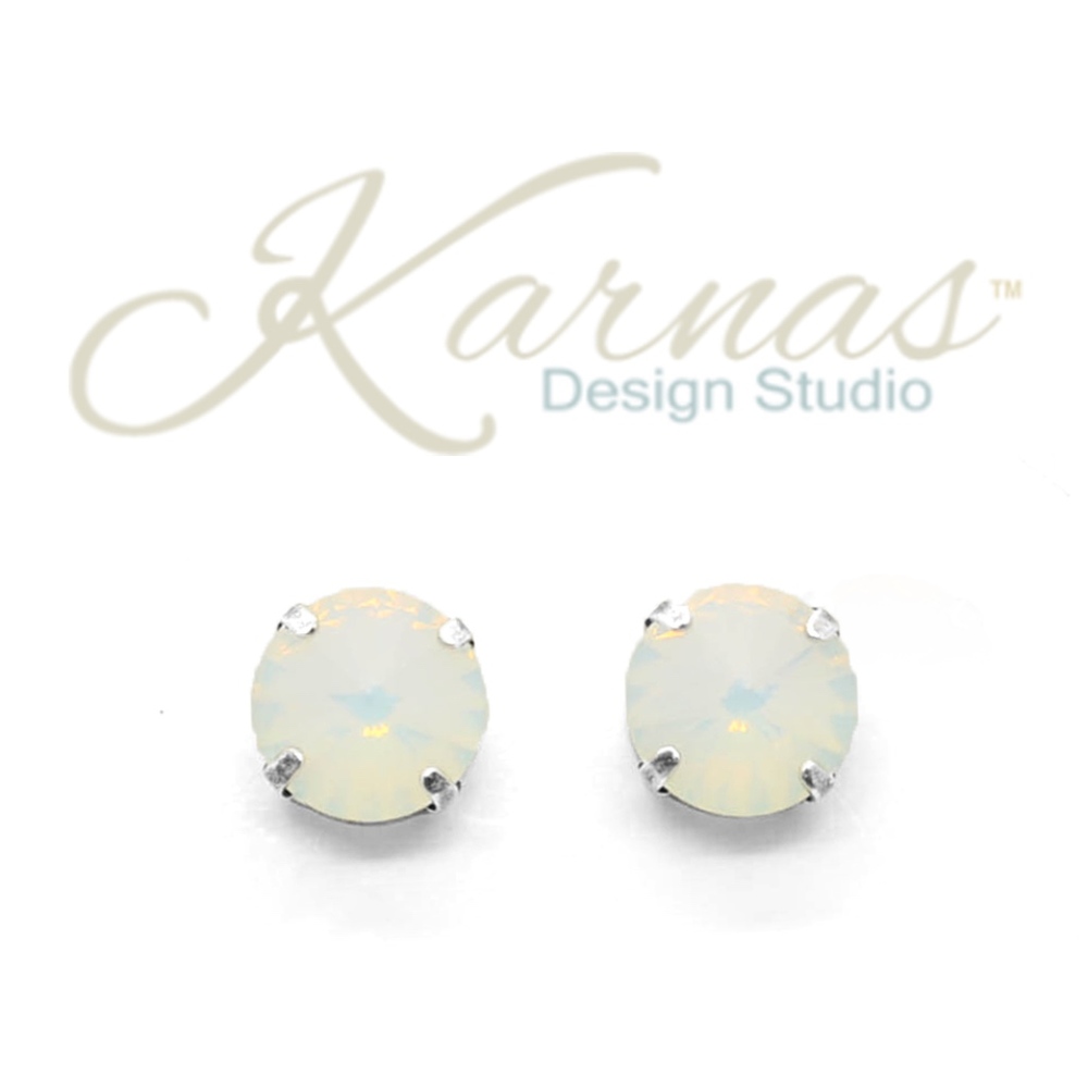 WHITE OPAL 12mm Studs Premium Crystal by KDS